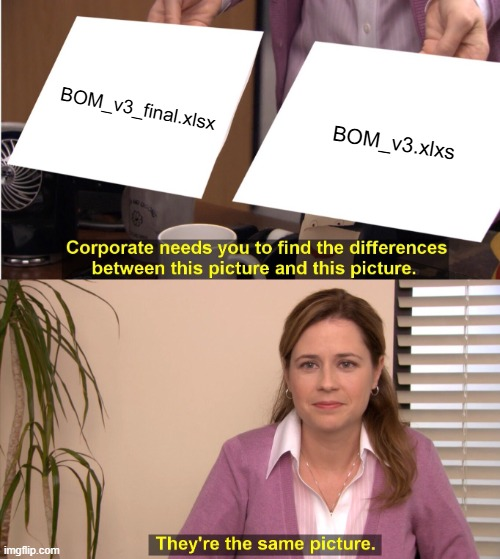 BOM_v3_final.xlsx vs BOM_v3.xlsx — they're the same picture